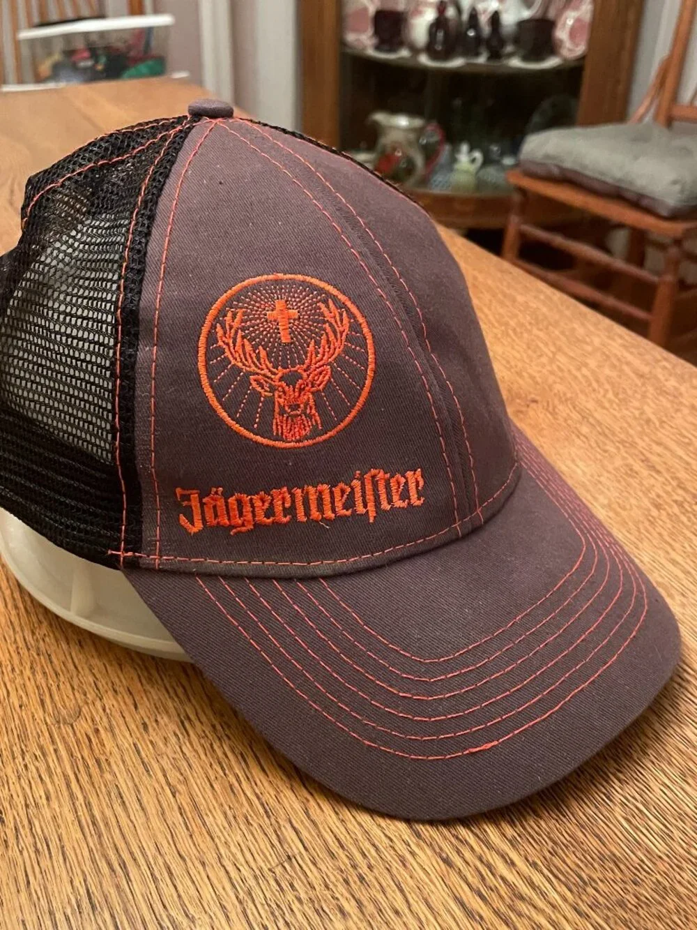 Jagermeister Brown w/Orange Highlights Snapback Trucker Hat Cap
